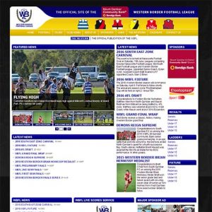 Western Border Football League Website Design