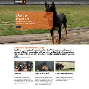 Myamba Working Dogs Website Design